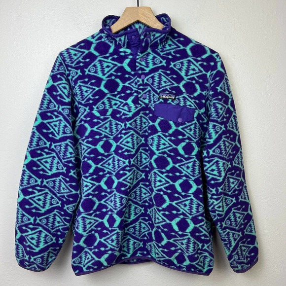 Patagonia Jackets & Blazers - Patagonia Women's Big Fish Ikat Print Synchilla Fleece Size Medium Pullover
